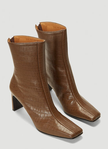 Reike Nen Centre-Seam Embossed Boots Brown rkn0241005