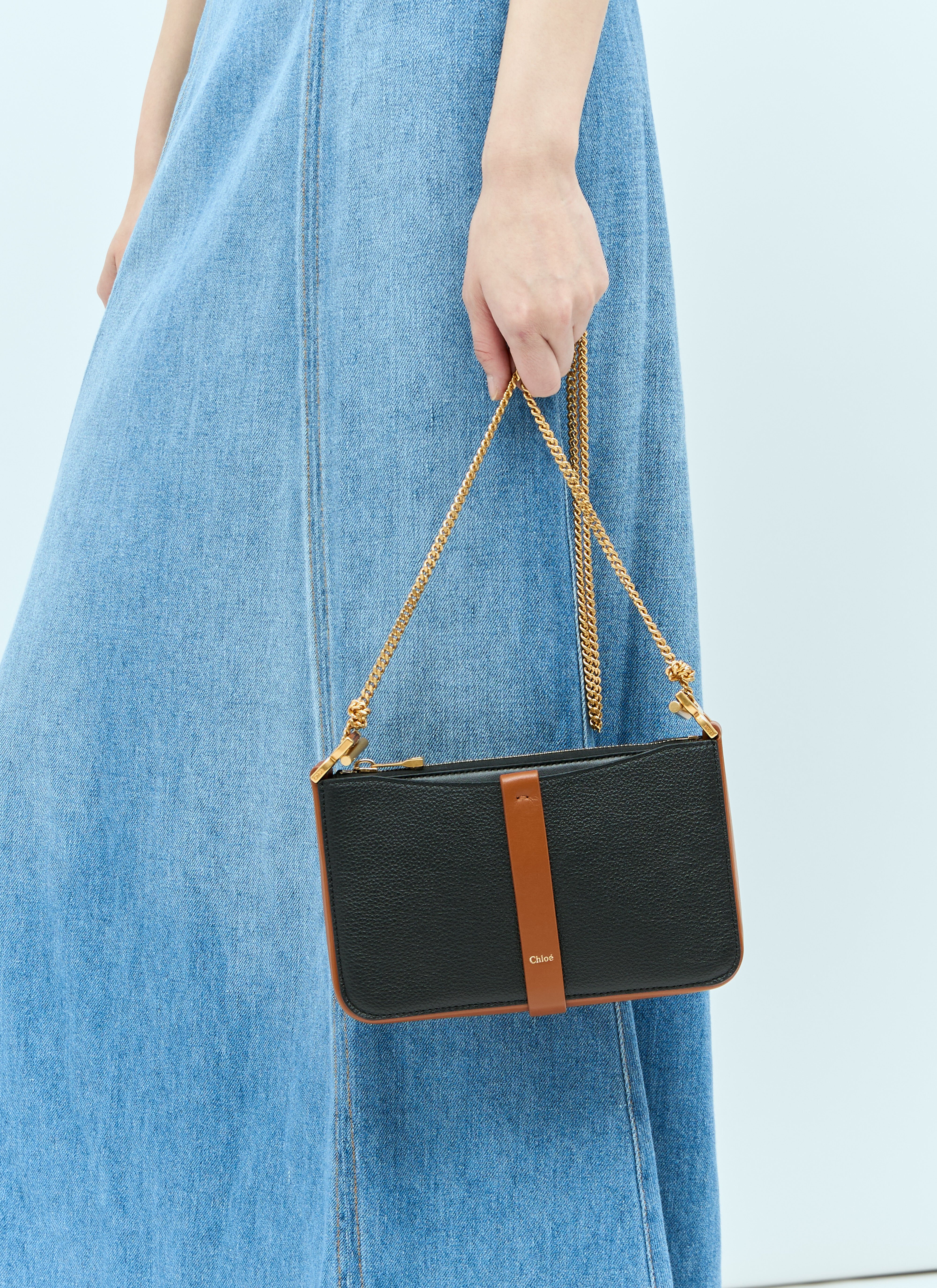 Chloe Women s Marcie Pouch On Chain Shoulder Bag in Black LN CC