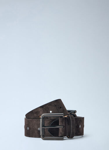 LN-CC® - Max Mara: Suede Finish Belt - Dark Brown Max Mara Suede Finish Belt Dark Brown max0266230