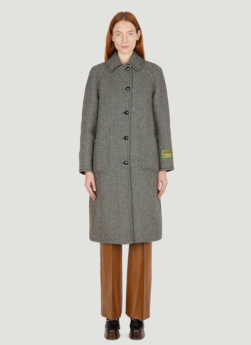 Gucci Reversible Chevron GG Coat in Grey LN CC