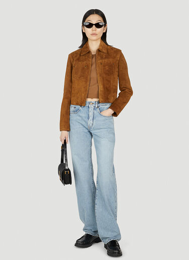 Saint Laurent Suede Jacket Brown sla0251014