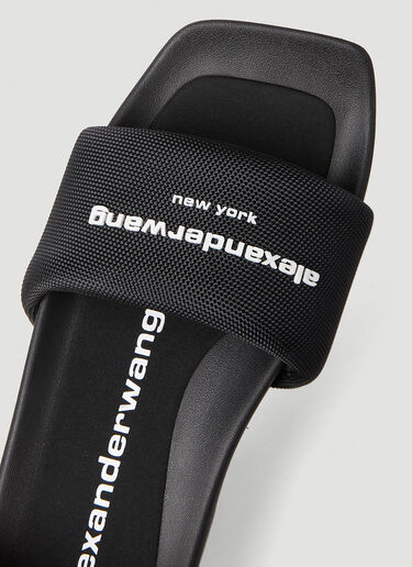 Logo Motif Platform Slides Alexander Wang Logo Motif Platform Slides Black awg0251051