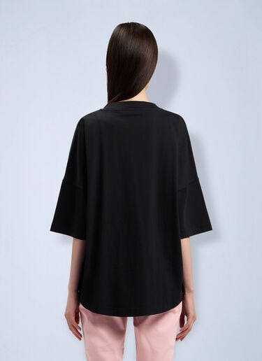 LN-CC® - Palm Angels: Neck Logo Over T-Shirt - Black Palm Angels Neck Logo Over T-Shirt Black pma0264203