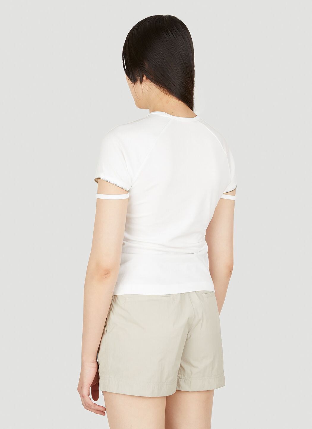 Helmut lang zip crew neck tee shop
