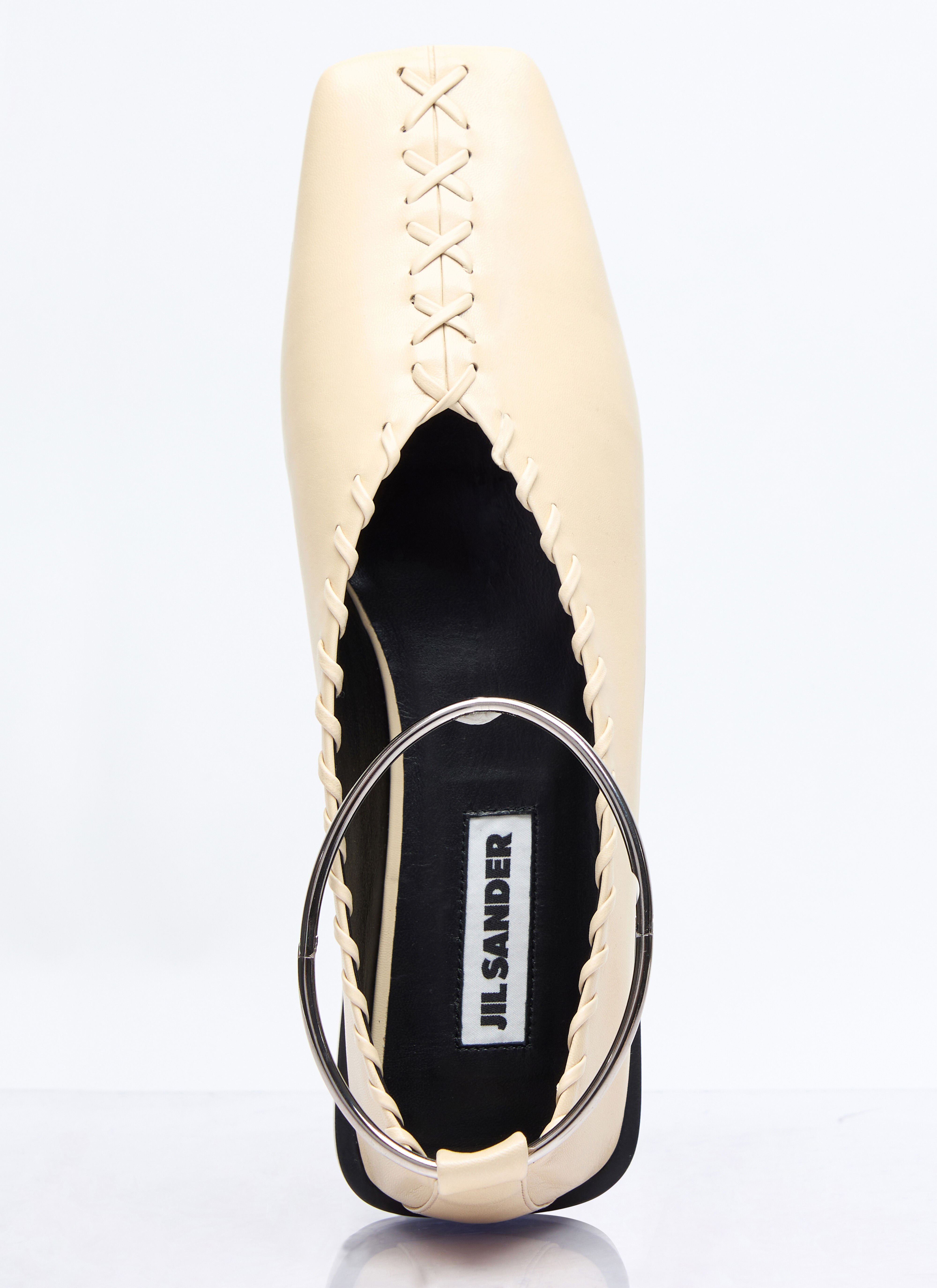 Jil Sander Women s Leather Ballerina Flats in Cream LN CC