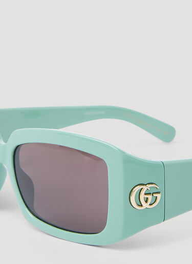 Gucci GG 矩形太阳镜 绿色 gus0254005