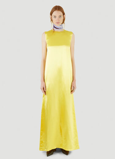 Raf Simons A-Line Satin Dress Yellow raf0244005