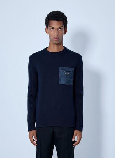LN-CC® - Prada: Wool Sweater - Blue Prada Wool Sweater Blue pra0166209