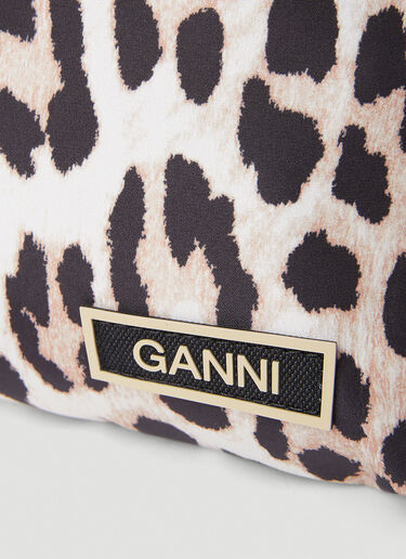 GANNI Leopard Print Vanity Bag Brown gan0253064