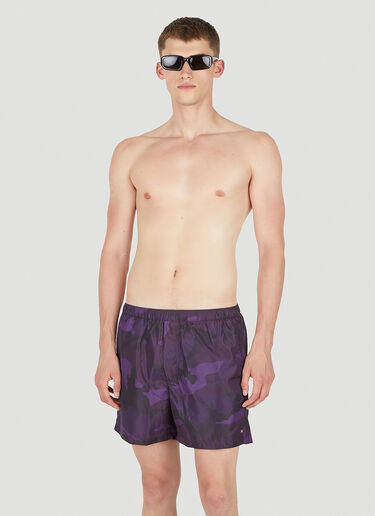 Valentino Camouflage Print Swim Shorts Purple val0149009