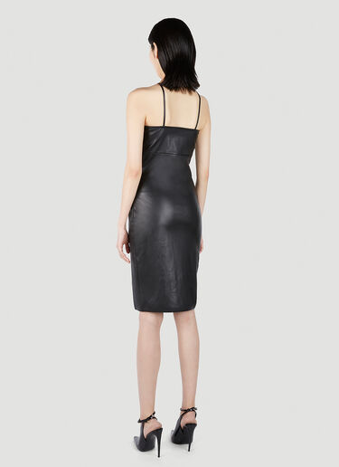 Logo Plaque Halter Leather Dress Prada Logo Plaque Halter Leather Dress Black pra0252004
