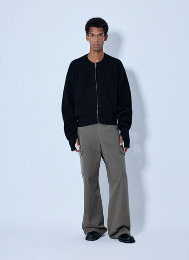 RIER Ribbed Zip-Up Cardigan Black rrr0165004