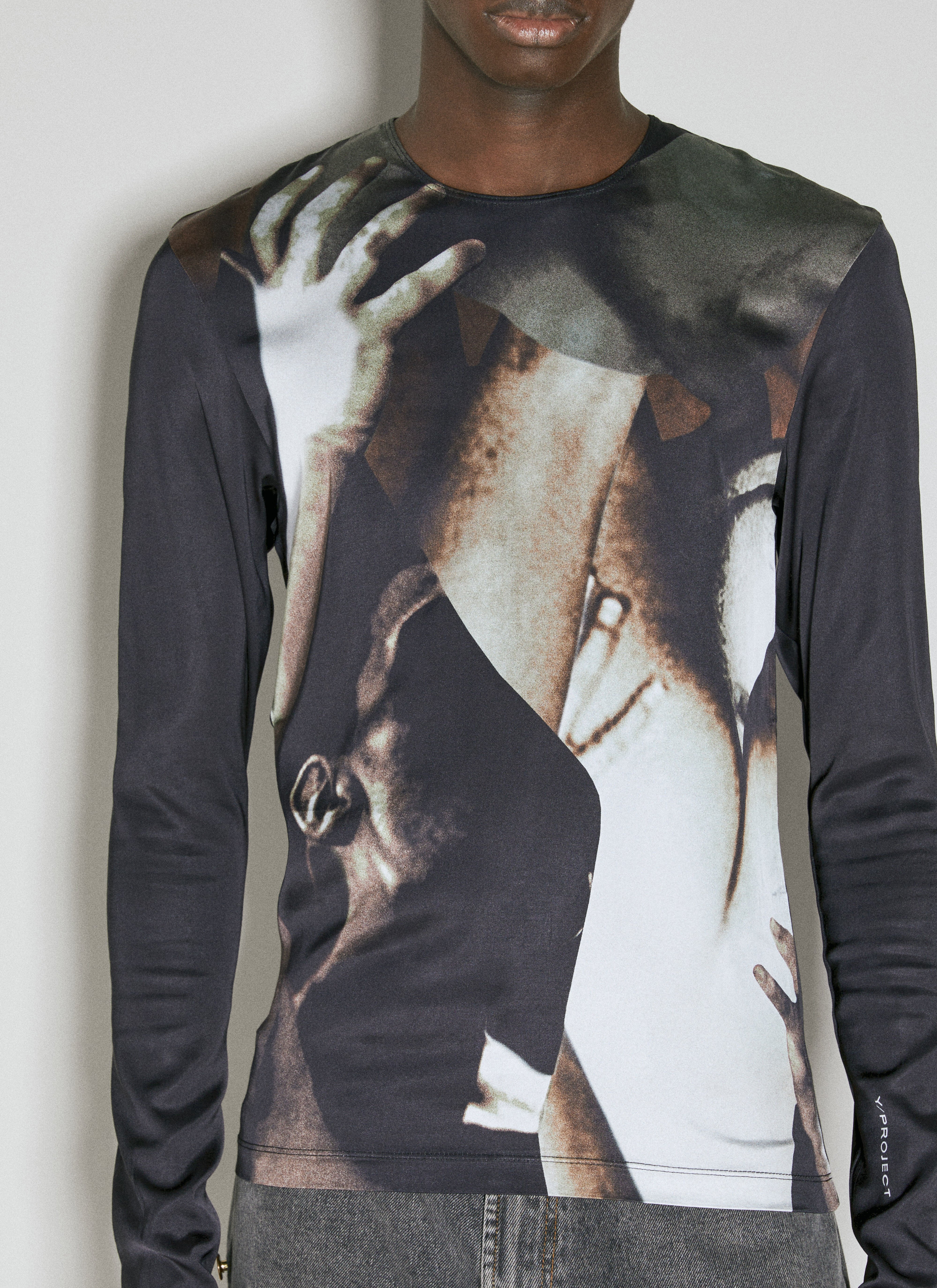 Y/Project Men's' Body Collage Long Sleeve T-Shirt in Black
