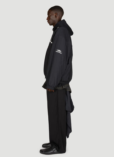 Balenciaga 3B Sports Icon Layered Tracksuit Jacket Black bal0155006