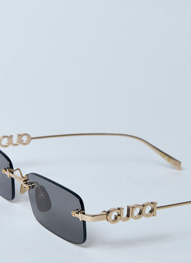 Gucci Rectangle Frame Sunglasses Gold gus0259072