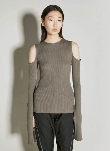 Rick Owens Cape Sleeve Knit Sweater Grey ric0255020