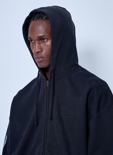LN-CC® - VETEMENTS: Graffiti Tribal Zip-Up Hoodie - Black VETEMENTS Graffiti Tribal Zip-Up Hoodie Black vet0166011