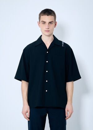 Walter Van Beirendonck Tropical Bowling Shirt Light Blue wlt0160006