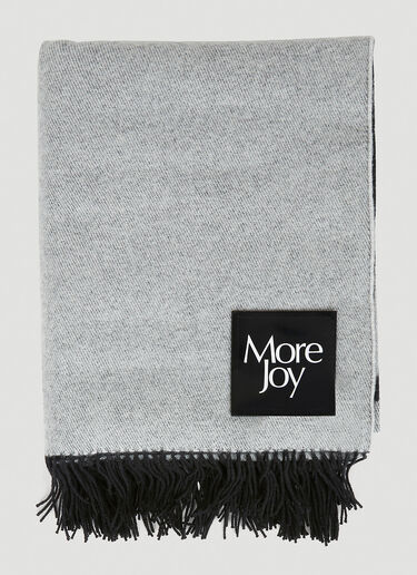 More Joy Logo Print Reversible Blanket Black mjy0349014