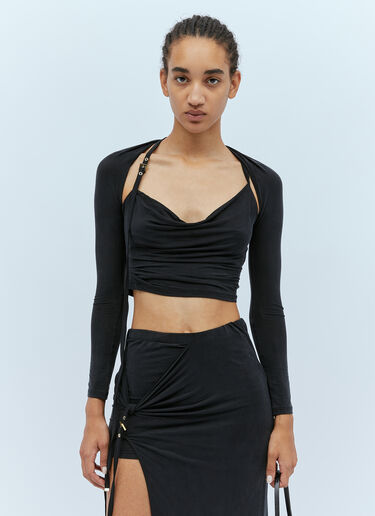 Jacquemus Le Haut Peplo Crop Top Black jac0254022