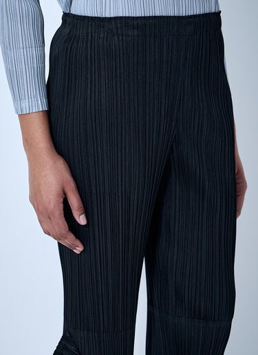 Pleats Please Issey Miyake Pleated Flare Trousers Black plp0264004