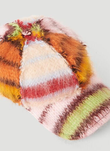 Mohair Panelled Baseball Cap Marni Mohair Panelled Baseball Cap Pink mni0153023