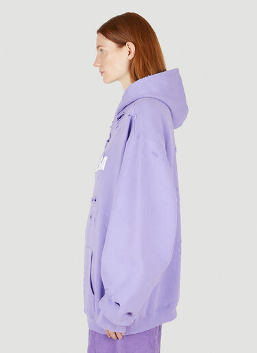 Balenciaga Destroyed Hooded Sweatshirt Purple bal0248011