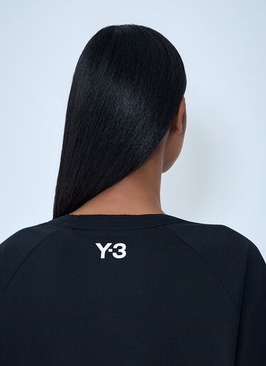 Y-3 Striped Shoulder Cotton T-Shirt Black yyy0364028