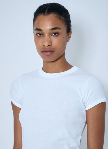 LN-CC® - Saint Laurent: Cotton Jersey T-Shirt - White Saint Laurent Cotton Jersey T-Shirt White sla0264041
