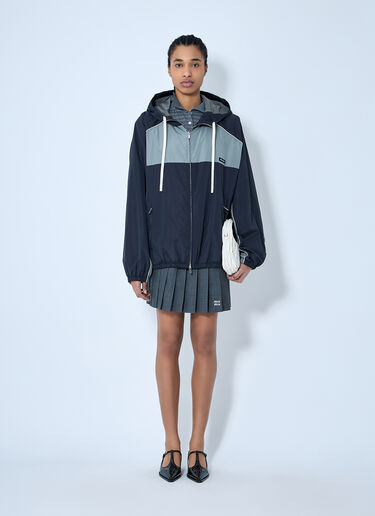 Miu Miu Technical Silk-Blend Hooded Jacket Black miu0260061