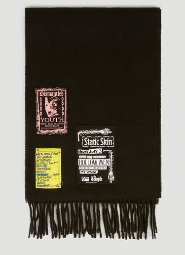 Raf Simons x Fred Perry Flannel Patch Detail Scarf Black rsf0147017