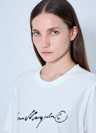 LN-CC® - MM6 Maison Margiela: Signature Logo T-Shirt - White MM6 Maison Margiela Signature Logo T-Shirt White mmm0265005