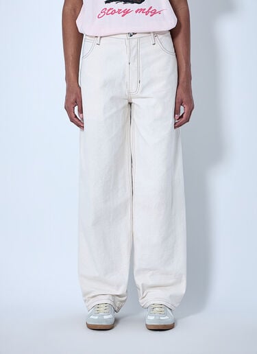 Story MFG Wide-Leg Denim Trousers Beige str0164002