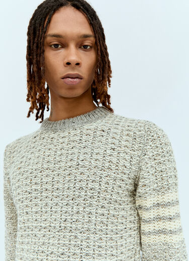 Tuck Stitch Knit Sweater Thom Browne Tuck Stitch Knit Sweater Grey thb0155005