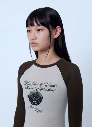Acne Studios Raglan Sleeve Graphic T-Shirt Brown acn0265074