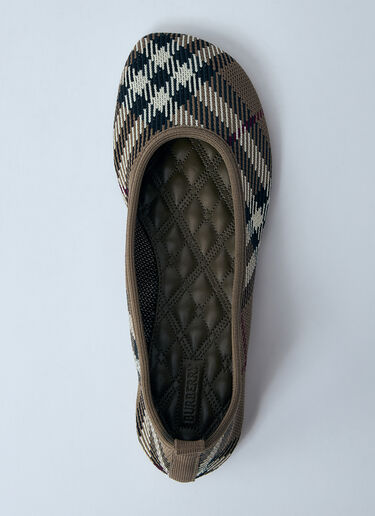 Burberry Check Knit Baby Ballerina Flats Brown bur0259014