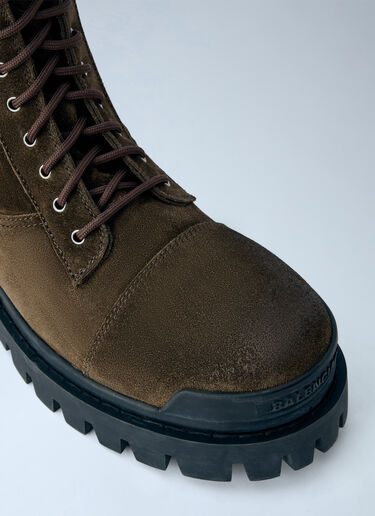 LN-CC® - Balenciaga: Combat Strike L20 Ankle Boots - Olive Balenciaga Combat Strike L20 Ankle Boots Olive bal0165030