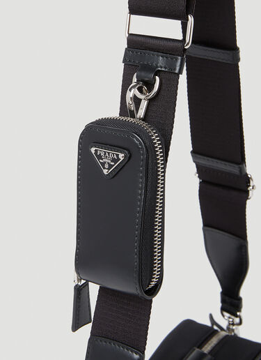 Prada Logo Plaque Shoulder Bag Black pra0254034