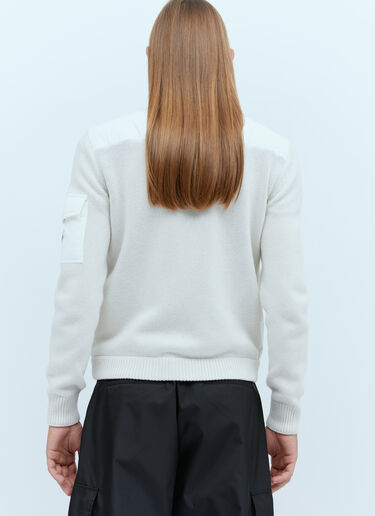 Moncler Padded Zip Up Cardigan White mon0153015
