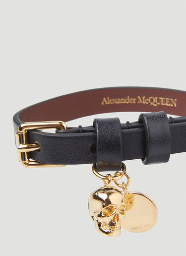 Alexander McQueen Skull Charm Cuff Bracelet Black amq0147088