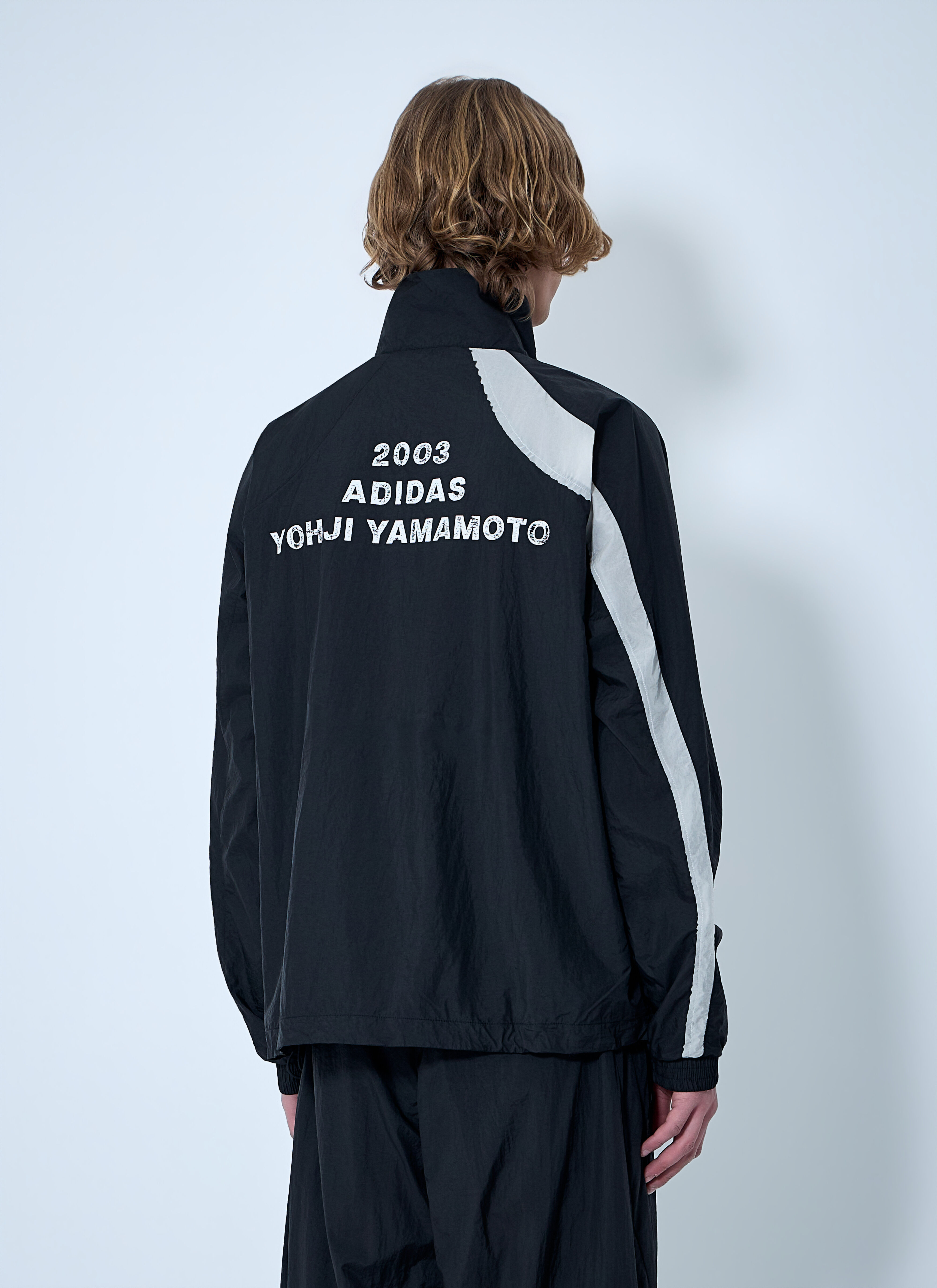 Y-3 Men's' Raw Edge 3 Stripes Nylon Shell Jacket in Black | LN-CC®
