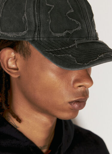 Vetements Destroyed Baseball Cap Black vet0356003