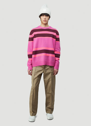 Acne Studios Striped Knit Sweater Pink acn0343005