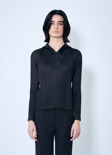 Pleats Please Issey Miyake プリーツ ジップアップ フードスウェットシャツ  ブラウン plp0259012