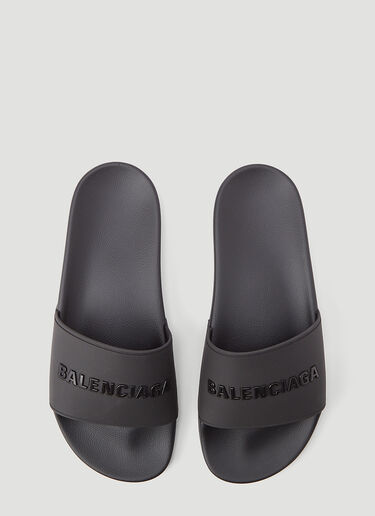 Balenciaga Logo Rubber Slides Black bal0243042