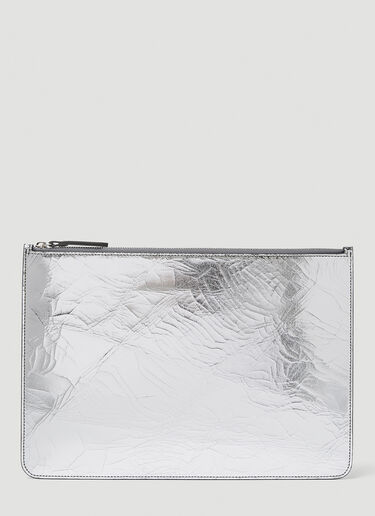 Maison Margiela Four Stitch Metallic Pouch Silver mla0149005