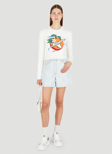 Casablanca Orbit Autour De L'Orange Sweater White cbl0250004