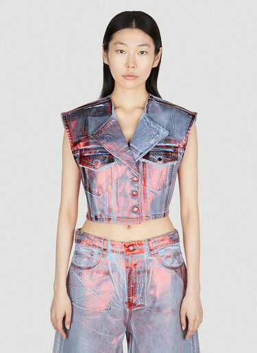 Metallic Foil Vest Top GANNI Metallic Foil Vest Top Red gan0252025