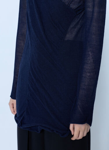 LN-CC® - Issey Miyake: Sheer Turtleneck Sweater - Blue Issey Miyake Sheer Turtleneck Sweater Blue ism0265009