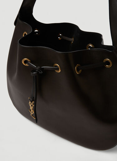 Saint Laurent Flat Hobo Shoulder Bag Black sla0248069